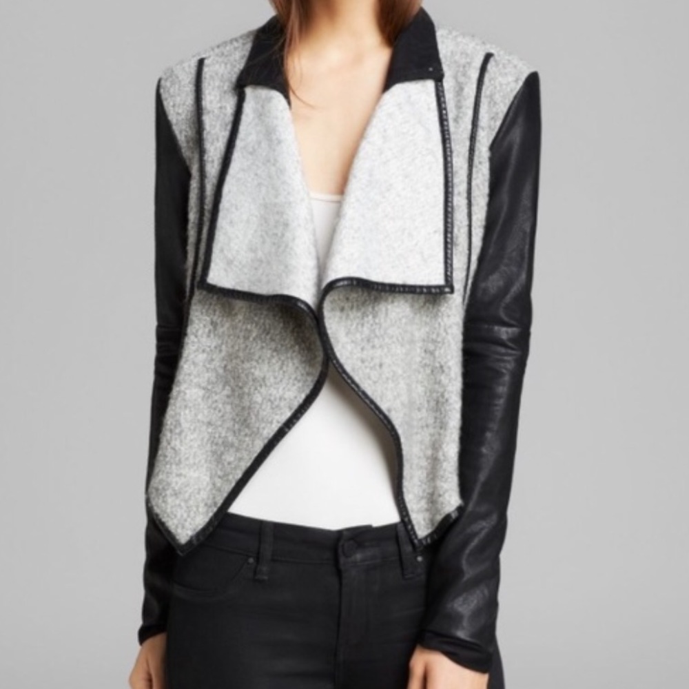 BlankNYC wool faux leather moto jacket